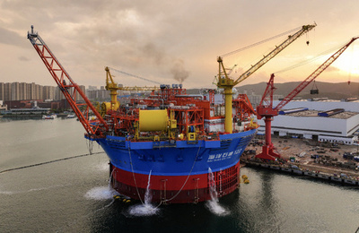 アジア初の円筒型「海上石油ガス加工施設」が完成