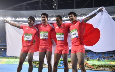 日本が銀メダル獲得！ 男子400mリレーで快挙