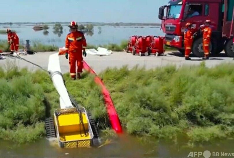 中国の内蒙古自治区 冠水対策でロボット使用 1時間当たりの排水量は1000立方メートルに