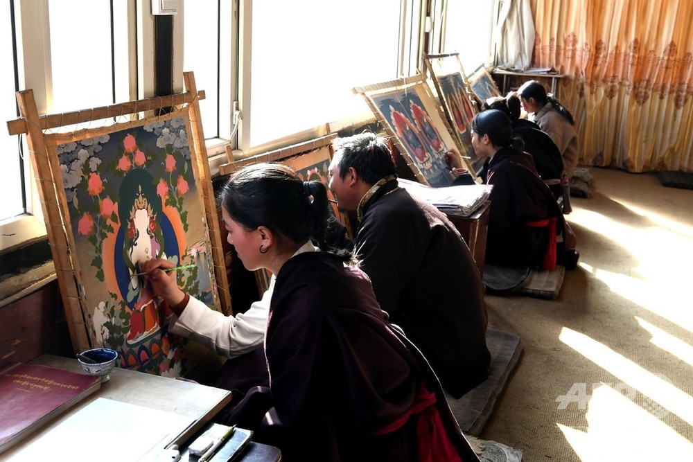 定番本物保証【希少品】ネパール チベットの春画 絵画