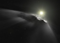 太陽系外から飛来した初の天体「オウムアムア」の想像図。欧州宇宙機関が公開（2017年6月27日公開）。(c)M. KORNMESSER / ESA/Hubble / AFP