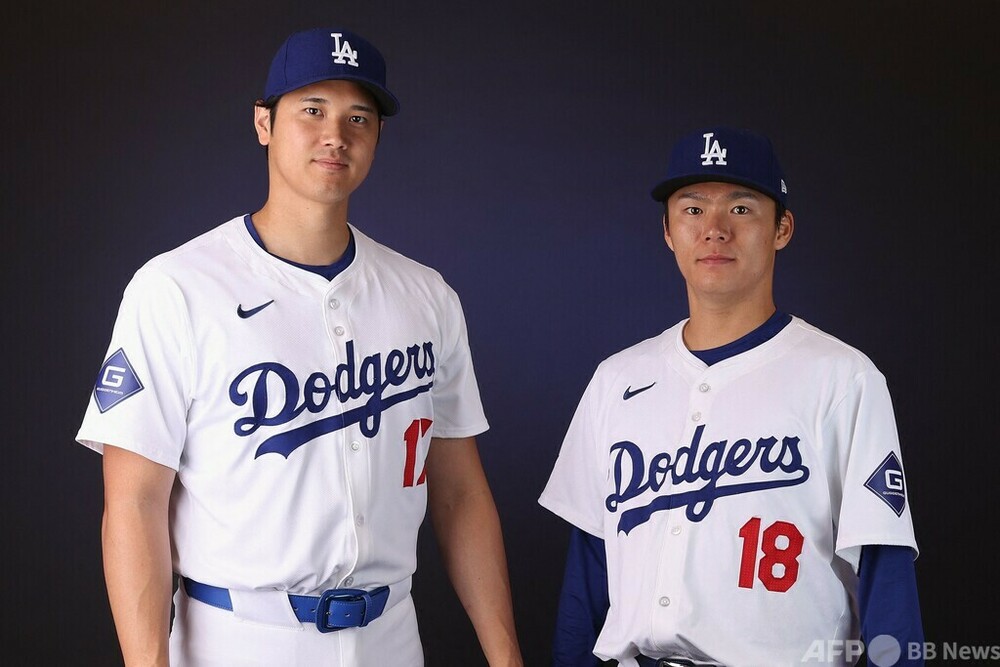 ドジャースの大谷と山本、春季キャンプ恒例のフォトデーに参加 写真22