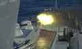 クリミア半島セバストポリ沖の黒海で実施された軍事演習に参加したロシアのミサイル巡洋艦「モスクワ」。ロシア国防省が公開した映像より（2022年2月18日公開、資料写真）。(c)AFP PHOTO /  RUSSIAN DEFENCE MINISTRY