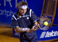 テニス、ビエルト・メキシカーノ・テルセル（Abierto Mexicano TELCEL）は3日、メキシコのアカプルコ（Acapulco）で男子シングルス決勝を行い、大会第1シードのダビド・フェレール（David Ferrer、スペイン）は6-3、6-4で大会第8シードのフェルナンド・ベルダスコ（Fernando Verdasco、スペイン）を破り、シーズン3勝目を大会3連覇で飾った。

リターンを打つダビド・フェレール（2012年3月3日撮影）。(c)AFP/Alfredo Estrella