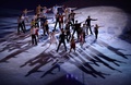 ソチ冬季五輪、フィギュアスケートのエキシビションの演技に臨む選手（2014年2月22日撮影）。(c)AFP/YURI KADOBNOV