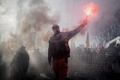 フランス・リヨンで、年金改革案に反対する抗議デモに参加した人々（2019年12月10日撮影）。(c)JEFF PACHOUD / AFP