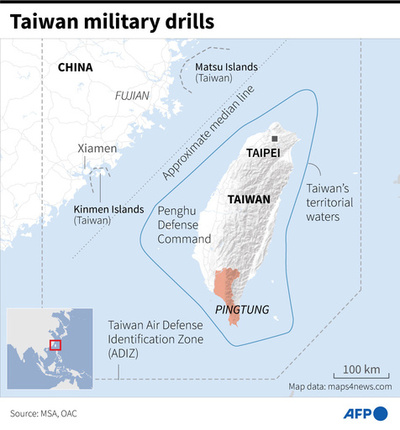台湾軍、再び実弾演習