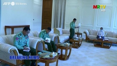 動画:ミャンマー国軍、「非常事態宣言」発令 総司令官が全権掌握
