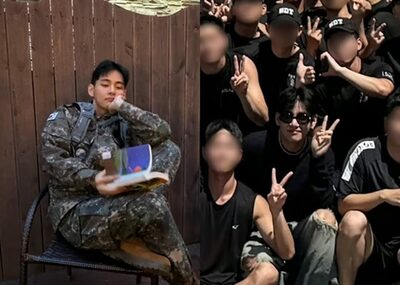 BTSのV、後輩の除隊式にサプライズ訪問