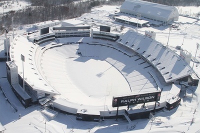 米北東部で大雪、航空写真公開