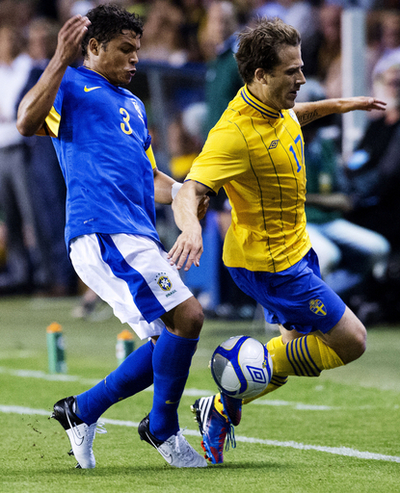 ブラジル、パトの活躍でスウェーデンに快勝 サッカー国際親善試合