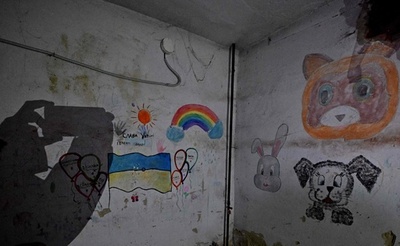 小児病院地下室に残るロシア包囲網の痕跡 チェルニヒウ