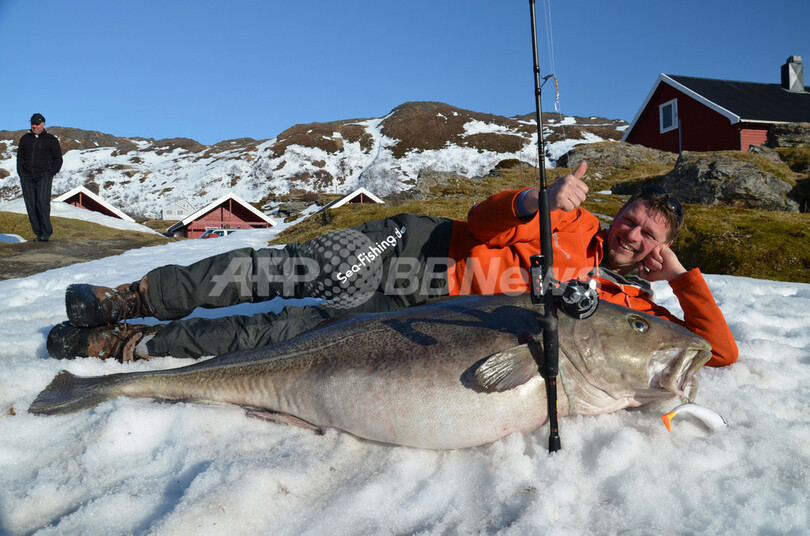 釣ったタラとツーショット ノルウェー 写真1枚 国際ニュース Afpbb News