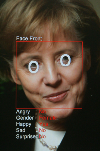 メルケル首相、CeBITで最新の顔検出技術を体感