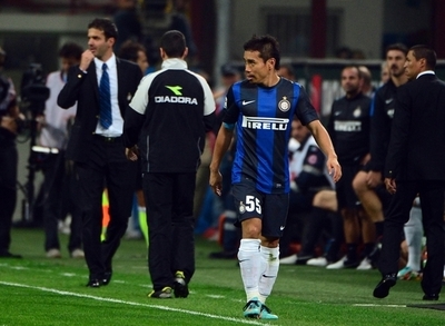 ダービーで退場の長友、出場停止は1試合