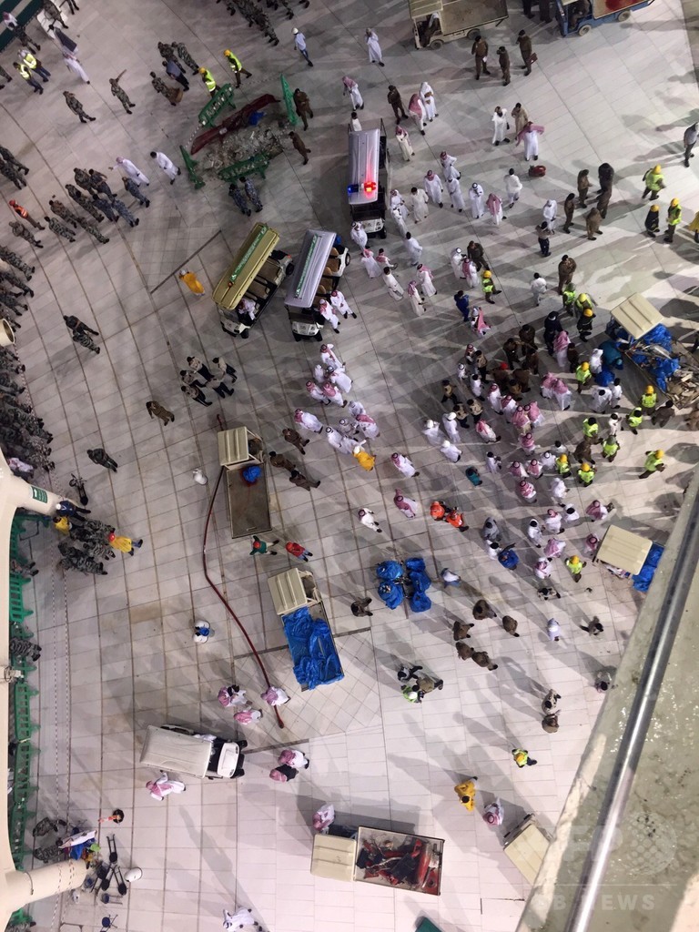 メッカの聖モスクでクレーン倒壊、107人死亡