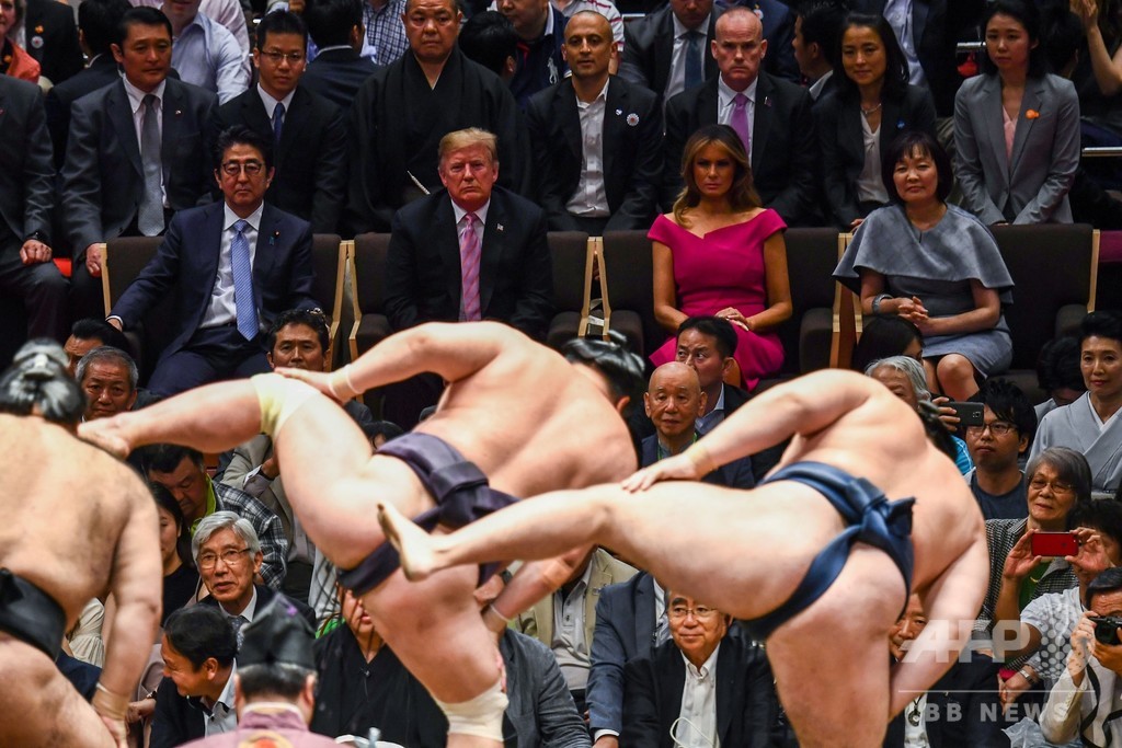 トランプ氏が大相撲夏場所を観戦 米大統領杯を授与 写真33枚 国際ニュース Afpbb News