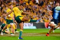 ラグビー南半球4か国対抗戦、ザ・ラグビーチャンピオンシップ第2節、オーストラリア対アルゼンチン。ボールを蹴り出すオーストラリアのカートリー・ビール（2019年7月27日撮影）。(c)Patrick HAMILTON/ AFP