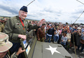 ドイツ・ウィースバーデン軍事空港で行われたベルリン大空輸終了から70年を祝う式典に出席した元米軍パイロットのゲイル・ハルボーセン氏（2019年6月10日撮影、資料写真）。(c)Arne Dedert / dpa / AFP