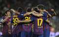 サッカー、ジョアン・ガンペール杯（Joan Gamper Trophy 2011）は22日、スペイン・バルセロナ（Barcelona）のカンプ・ノウ（Camp Nou stadium）で行われ、FCバルセロナ（FC Barcelona）が5-0でナポリ（SSC Napoli）に勝利した。

得点を喜ぶFCバルセロナの選手（2011年8月22日撮影）。(c)AFP/JOSEP LAGO