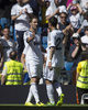 12-13スペイン1部リーグは1日、第38節の試合が各地で行われ、レアル・マドリード（Real Madrid）は4-2でオサスナ（CA Osasuna）に勝利した。

前半35分に先制点を挙げてチームメイトと喜ぶレアル・マドリードのゴンサロ・イグアイン（Gonzalo Higuain、2013年6月1日撮影）。(c)AFP/DANI POZO
