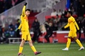22-23スペイン1部リーグ第19節、ジローナ対FCバルセロナ。勝利を喜ぶFCバルセロナのペドリ（2023年1月28日撮影）。(c)Pau BARRENA / AFP