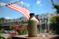 米ワシントンD.C.（Washington, DC）でビンに入った全乳（2008年6月12日撮影）。(c)AFP/TIM SLOAN