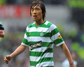 08-09スコットランド・プレミアリーグ第35節、グラスゴー・レンジャーズ（%%Glasgow Rangers%%）対セルティック（%%Celtic%%）。試合はレンジャーズが1-0で勝利し、敗れたセルティックは2位に転落した。写真はレンジャーズ戦に出場したセルティックの中村俊輔（%%Shunsuke Nakamura%%）。（2009年5月9日撮影）(c)AFP/ANDREW YATES