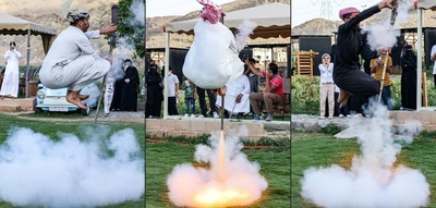 ジャンプしながら足元を撃つ「戦いの踊り」 サウジ