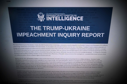 トランプ氏不正行為の証拠「圧倒的」 弾劾調査の報告書公表