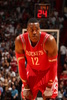 13-14NBA、マイアミ・ヒート（Miami Heat）対ヒューストン・ロケッツ（Houston Rockets）。試合に臨むヒューストン・ロケッツのドワイト・ハワード（Dwight Howard、2014年3月16日撮影）。(c)AFP/Getty Images/NBAE/Issac Baldizon