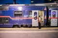 オーストリア・ウィーン中央駅で、ベネチア、チューリヒ行きの寝台車（2023年7月25日撮影）。(c)Alex HALADA / AFP