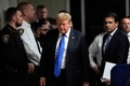 米ニューヨーク地裁で有罪評決を受けた後、記者会見に向かうドナルド・トランプ前大統領（2024年5月30日撮影）。(c)Seth Wenig / POOL / AFP