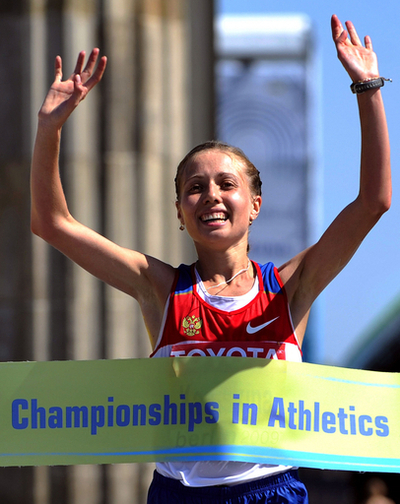 カニスキナ 女子20キロ競歩で2連覇、世界陸上ベルリン大会