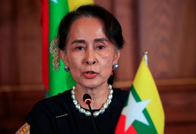 スー・チー氏、日本に投資呼び掛け ロヒンギャ問題にも言及