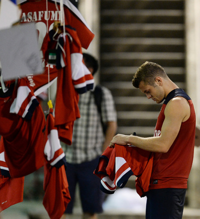来日中のアーセナルが名古屋市内でトレーニング