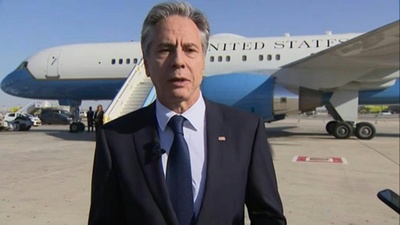字幕:「今こそガザ紛争終わらせるとき」 米国務長官、中東歴訪