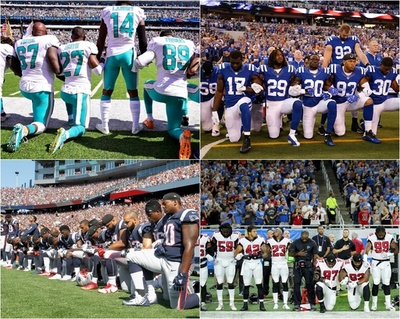 NFLで過去最大級の抗議行動、トランプ大統領の発言に反発