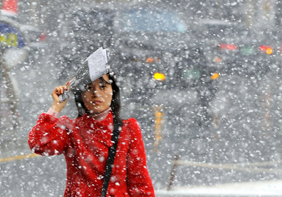 韓国で3月の雪、ソウルも雪景色