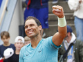 テニス、ノルデア・オープン、男子シングルス1回戦。勝利を喜ぶラファエル・ナダル（2024年7月16日撮影）。(c)Adam IHSE / TT News Agency / AFP