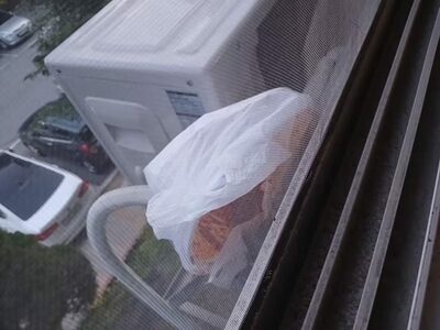 高層からの“ゴミ爆弾”…韓国・赤い液体が室外機に直撃、住民激怒