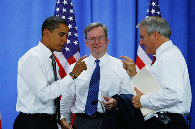 オバマ氏支持表明のグーグルCEO、次期政権入りのうわさを否定