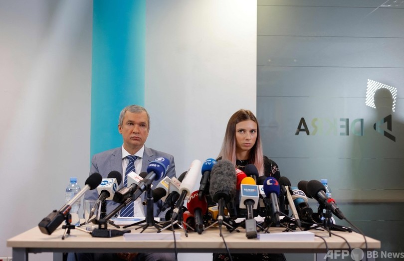 「安全でいられてうれしい」 ベラルーシ選手、亡命先で会見