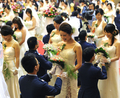 台湾・台北（Taipei）で行われた台湾空軍の将校のカップル60組のための集団結婚式（2010年9月6日撮影）。(c)AFP/Sam YEH