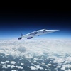 米ユナイテッド航空のロゴが入った米ブーム・スーパーソニックの超音速機のイメージ画。ブーム・スーパーソニック提供（作成日不明）。(c)AFP PHOTO / Copyright 2021 Boom Supersonic