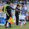 13-14スペイン1部リーグ、第1節、レアル・ソシエダ（Real Sociedad）対ヘタフェ（Getafe CF）。得点を決め喜ぶレアル・ソシエダのカルロス・ベラ（Carlos Vela、2013年8月17日撮影）。(c)AFP/RAFA RIVAS