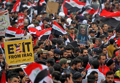 イラクで米軍撤退要求デモ、サドル師「トランプ氏は傲慢な態度やめよ」