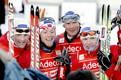 ノルウェーⅡ W杯第2戦・男子4x10キロメートルリレーで優勝