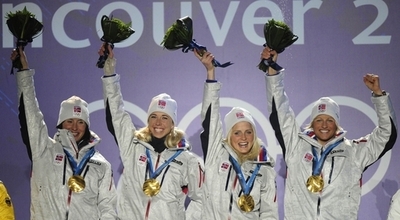 ノルウェーが女子20キロリレー制す 日本は9位、バンクーバー冬季五輪