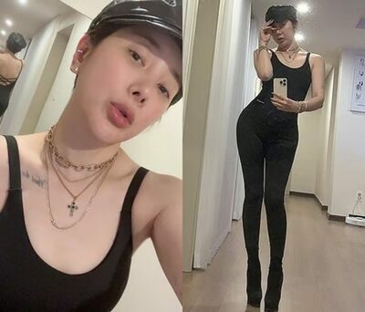 ソ・イニョン、タイトな全身タイツでスタイル披露…「42kg→10kg増」から再びダイエット中